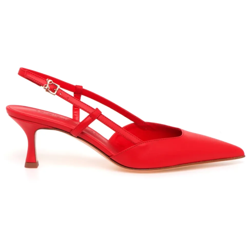 Sling-back Sergio Levantesi in pelle con tacco 55 mm