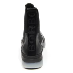 Sneaker boots in pelle e tessuto