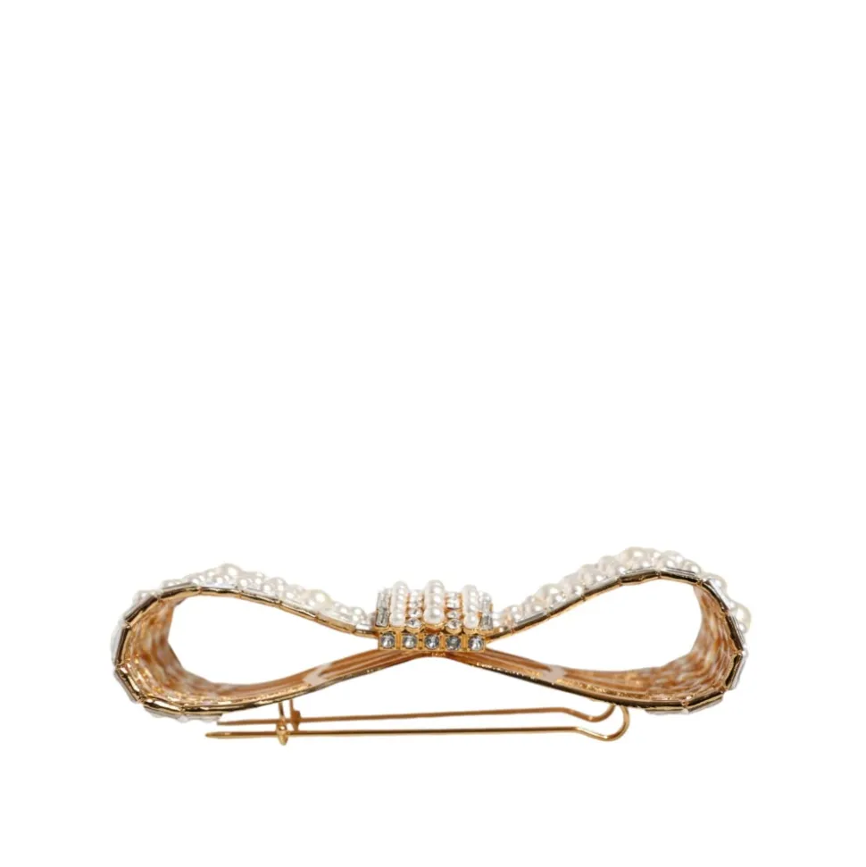 Spilla Fiocco Cristallo Oro