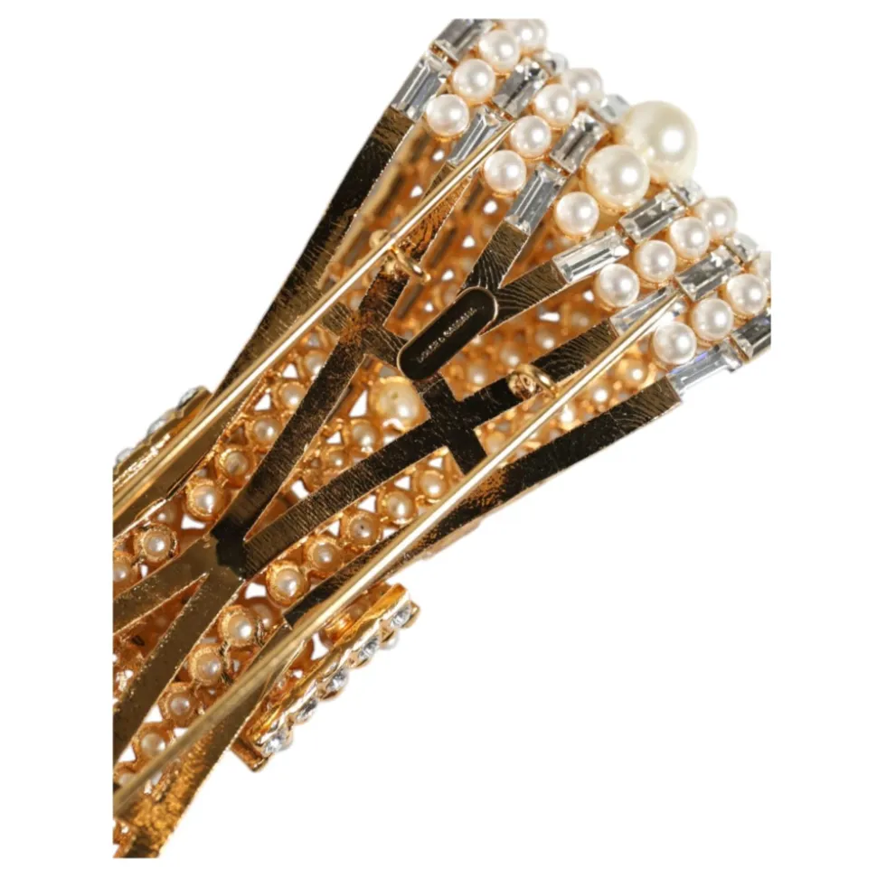 Spilla Fiocco Cristallo Oro