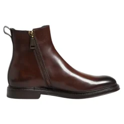 Stivaletti in Pelle Marrone Chelsea Mid Calf