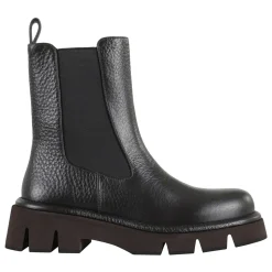 Stivaletto in Pelle Martellata Nero
