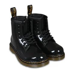 Stivali Biker Neri in Vernice Lamper