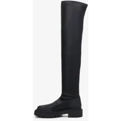Stivali in Pelle con Gambale Elasticizzato