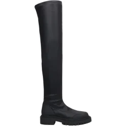Stivali in Pelle con Gambale Elasticizzato