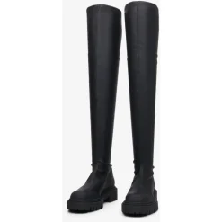 Stivali in Pelle con Gambale Elasticizzato