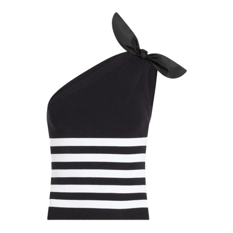 Striped One Shoulder Top
