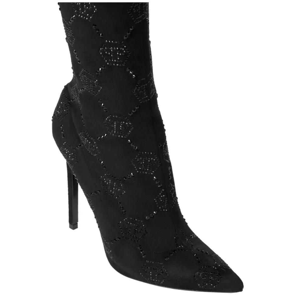 Suede Stretch Boots Hi-Heels Overknees Monogram