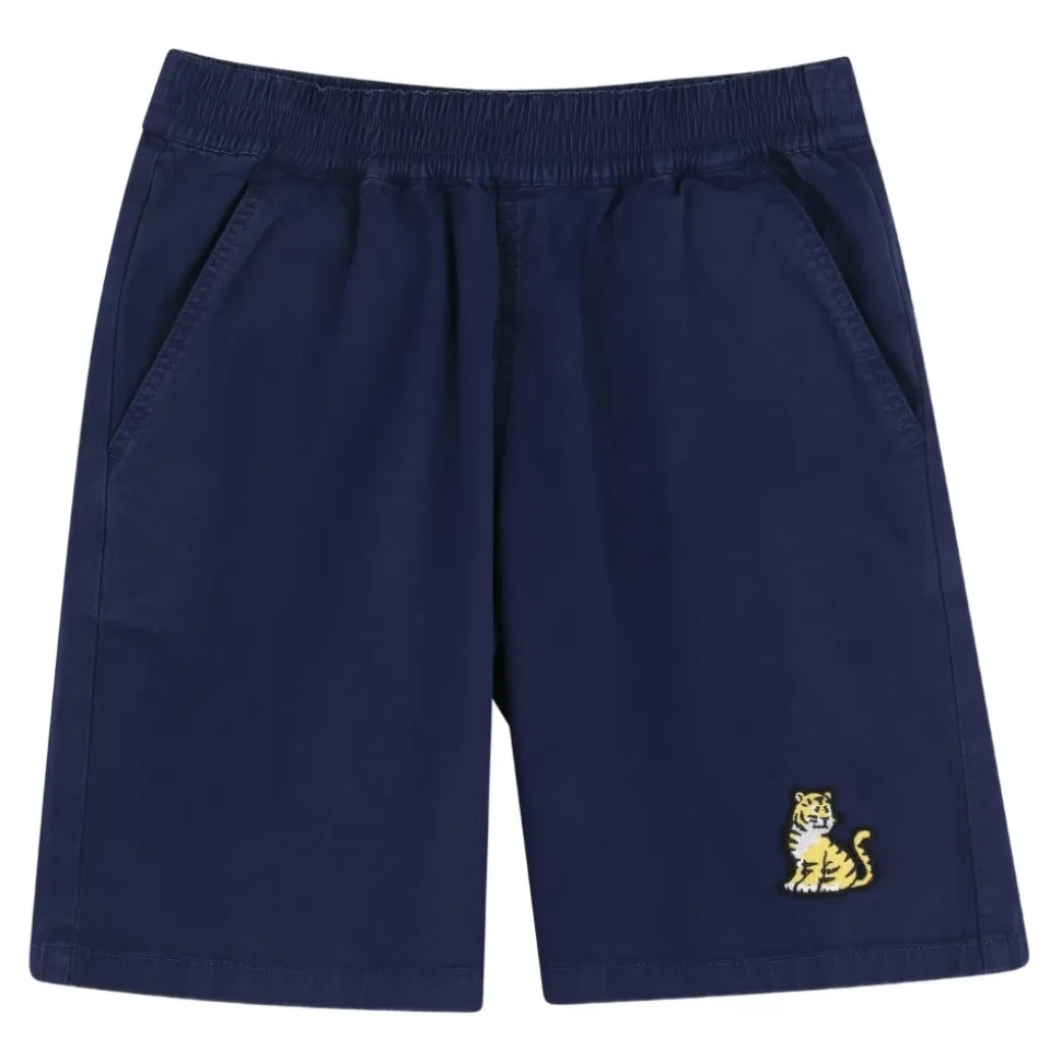 Tiger-embroidered Shorts