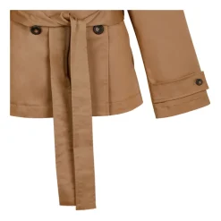 Tiger Eyes Cotton Twill Short Trench Coat