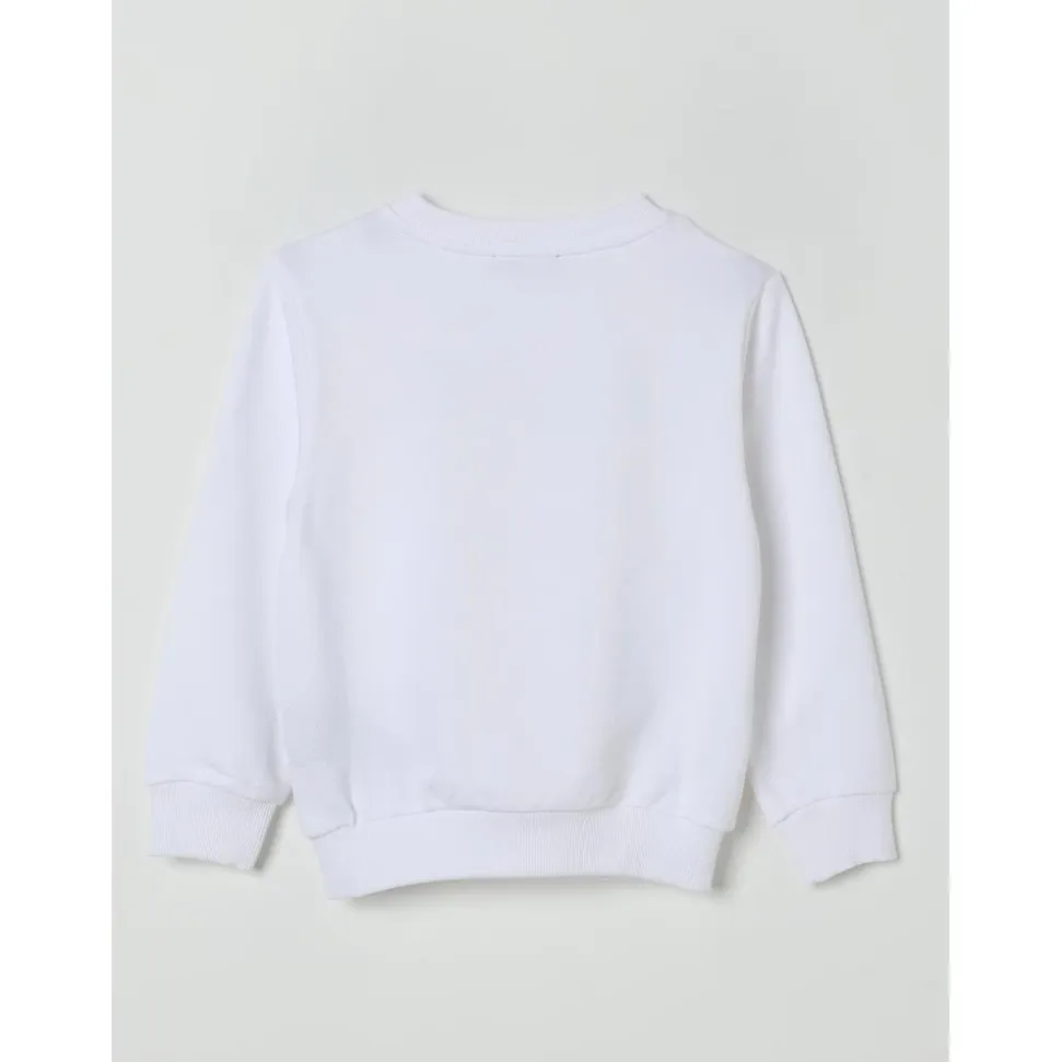 Top a Maglia Girocollo a Maniche Lunghe in Misto Cotone