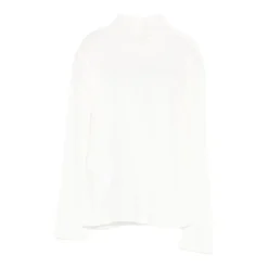 Top in Maglia a Costine con Collo Alto