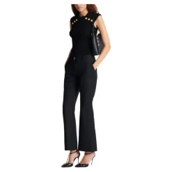 Top in maglia con 6 bottoni