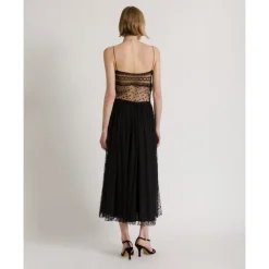 Top in Tulle Pois con Spalline Sottili