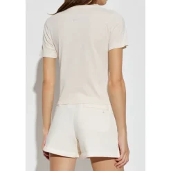 Top Slim a Maniche Corte con Logo Burnout