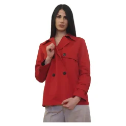 Trench donna corto rosso - 40, RED