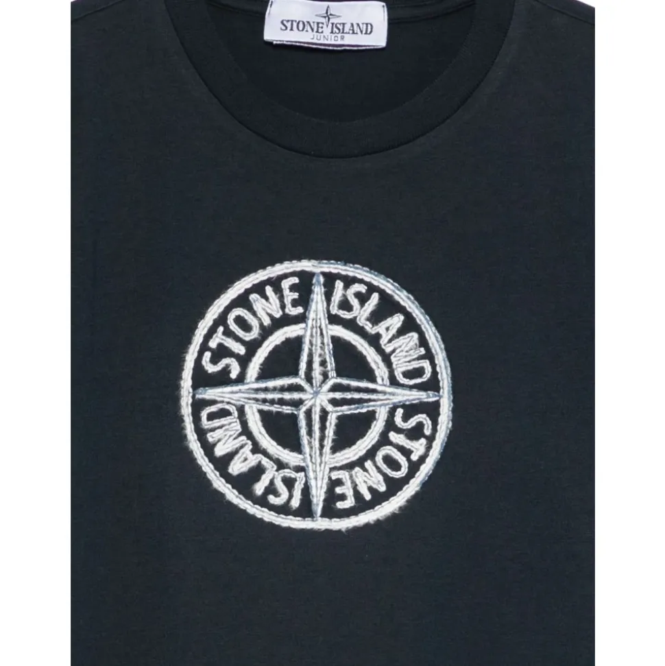 T-shirt a maniche corte con dettaglio bussola e girocollo