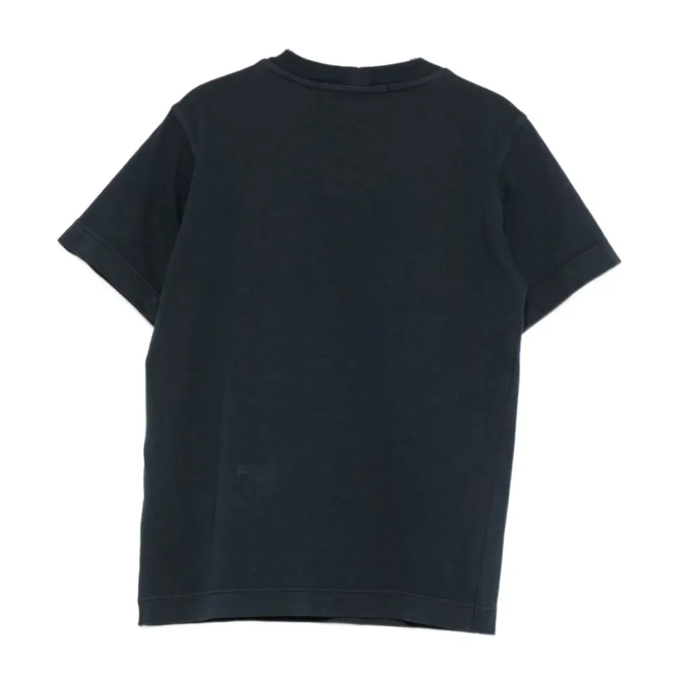 T-shirt a maniche corte con dettaglio bussola e girocollo