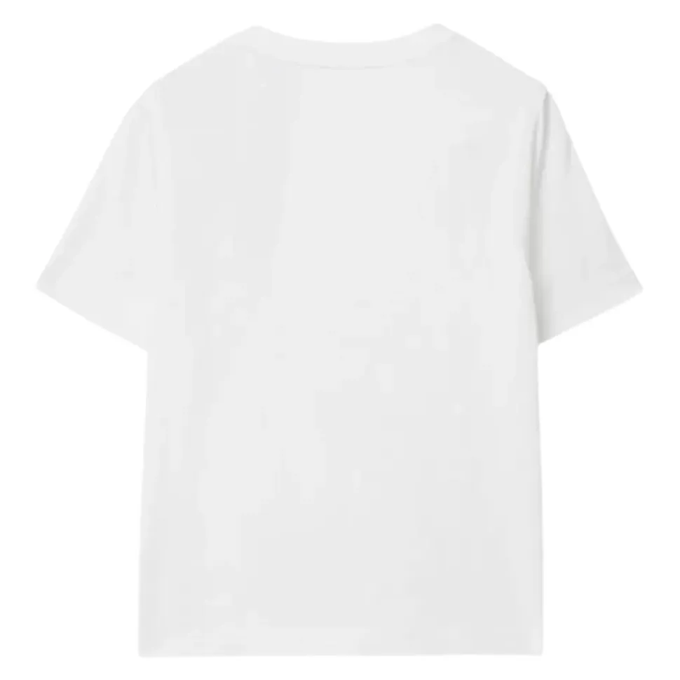 T-shirt Bianca con Logo Ricamato