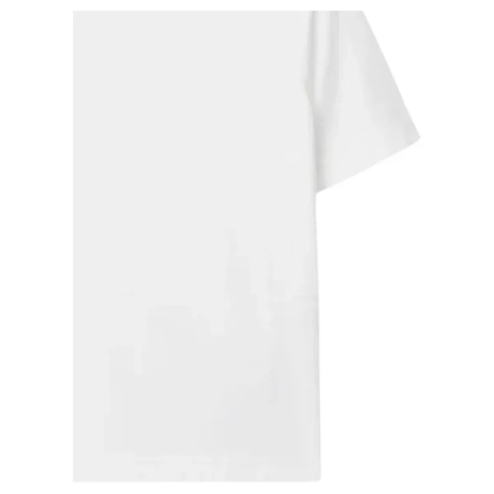 T-shirt Bianca con Logo Ricamato