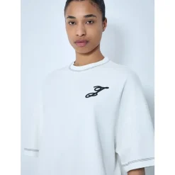 T-shirt boxy con logo ricamato