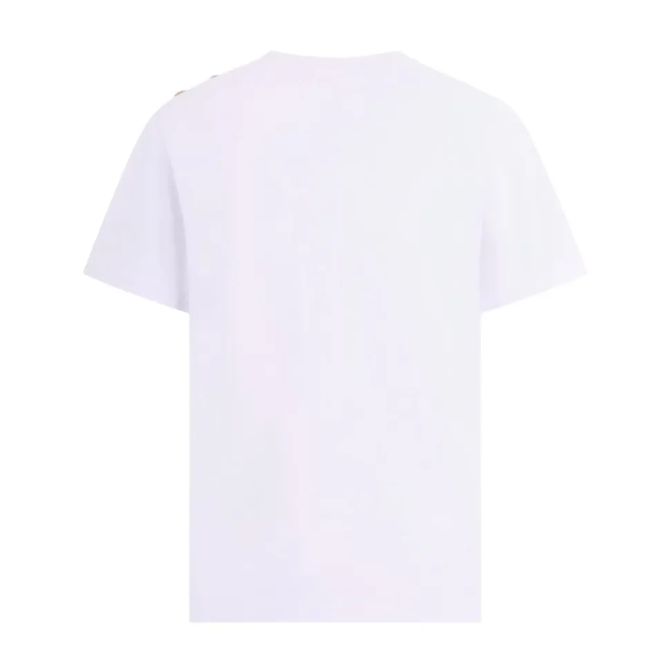T-shirt con Dettaglio Bottoni e Logo