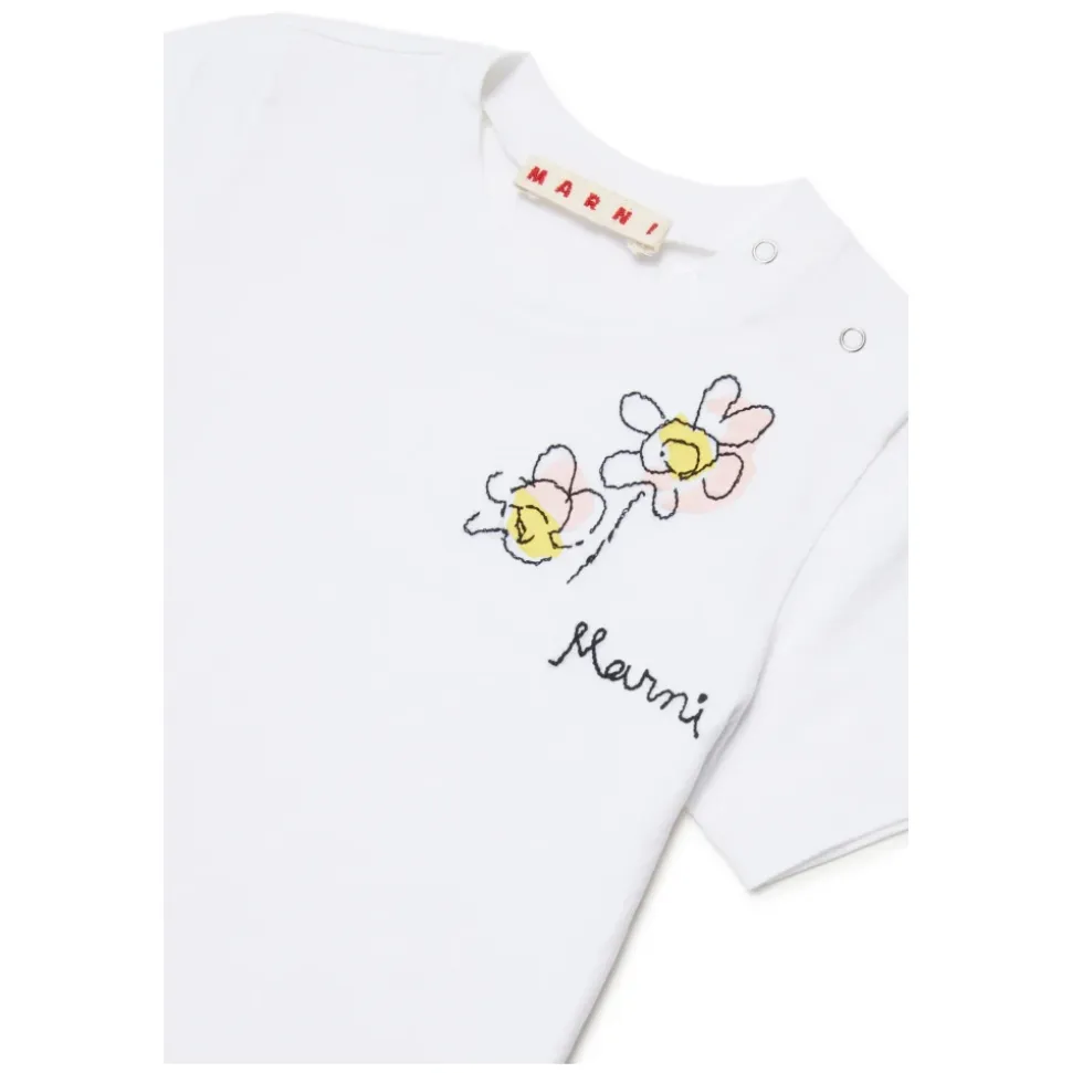 T-shirt con logo floreale