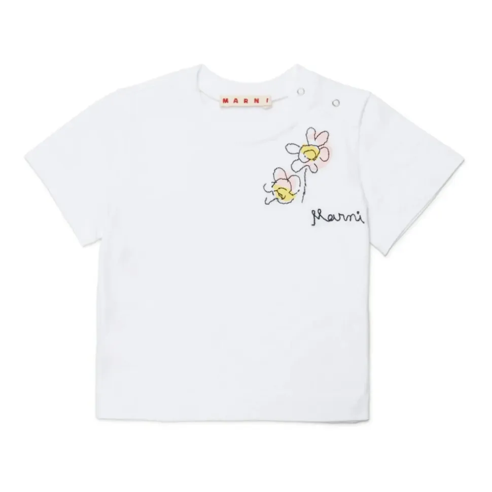 T-shirt con logo floreale