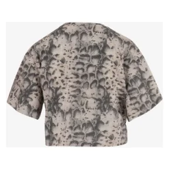 T-shirt cropped in cotone con logo