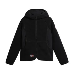 Yupik Felpa con Cappuccio e Zip in Pile Nera