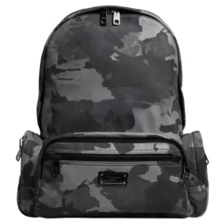 Zaino grigio in camuffamento con logo