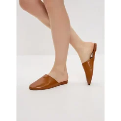 Zoccoli in pelle minimalisti - Marrone
